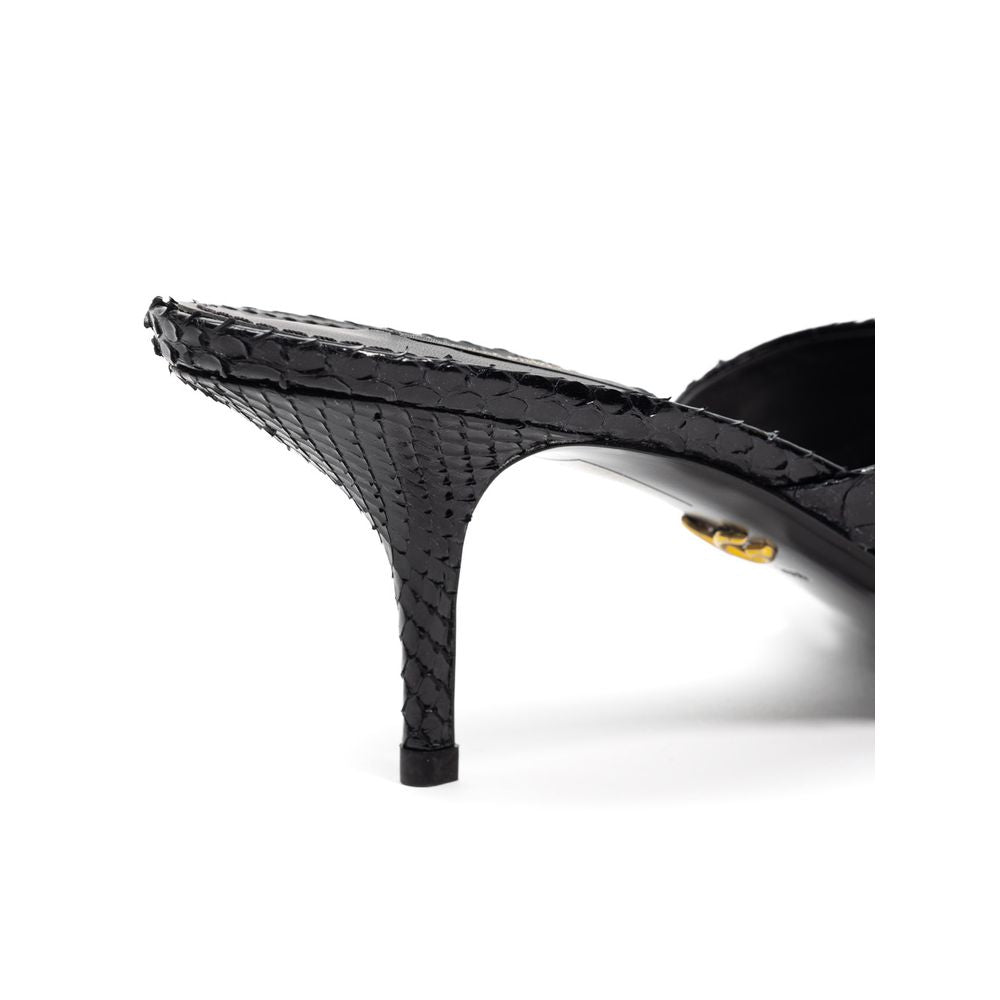 Dolce & Gabbana Black Leather Di Pitone Sandal - ACCEXO