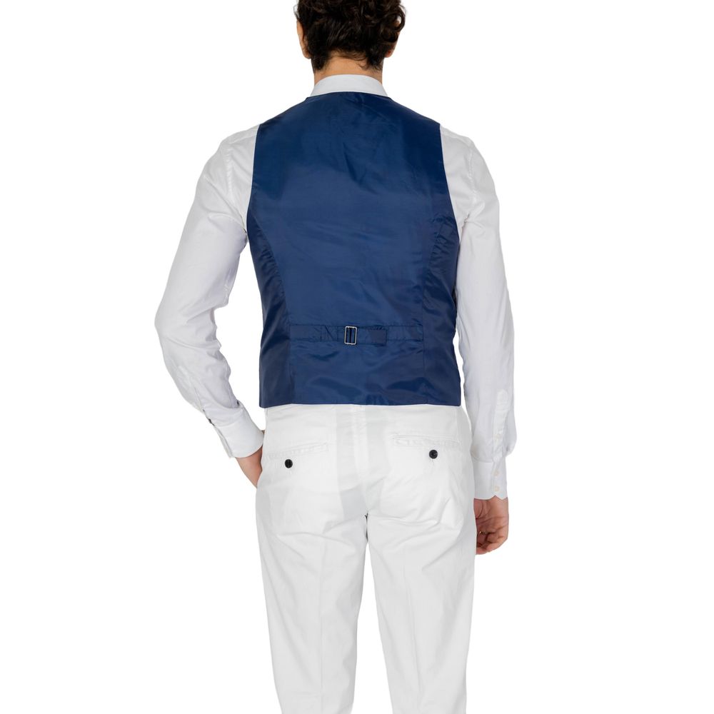 Only & Sons Blue Polyester Waistcoat - ACCEXO