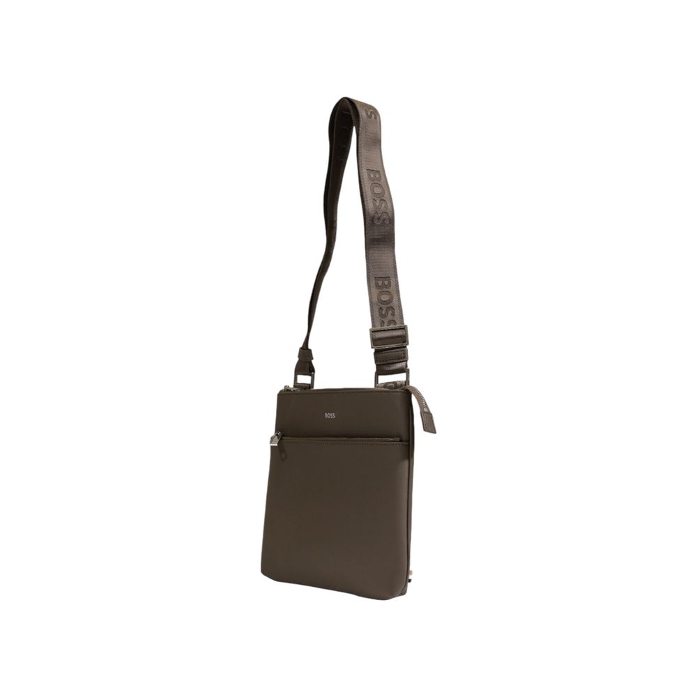 Hugo Boss Green Leather Messenger Bag - ACCEXO
