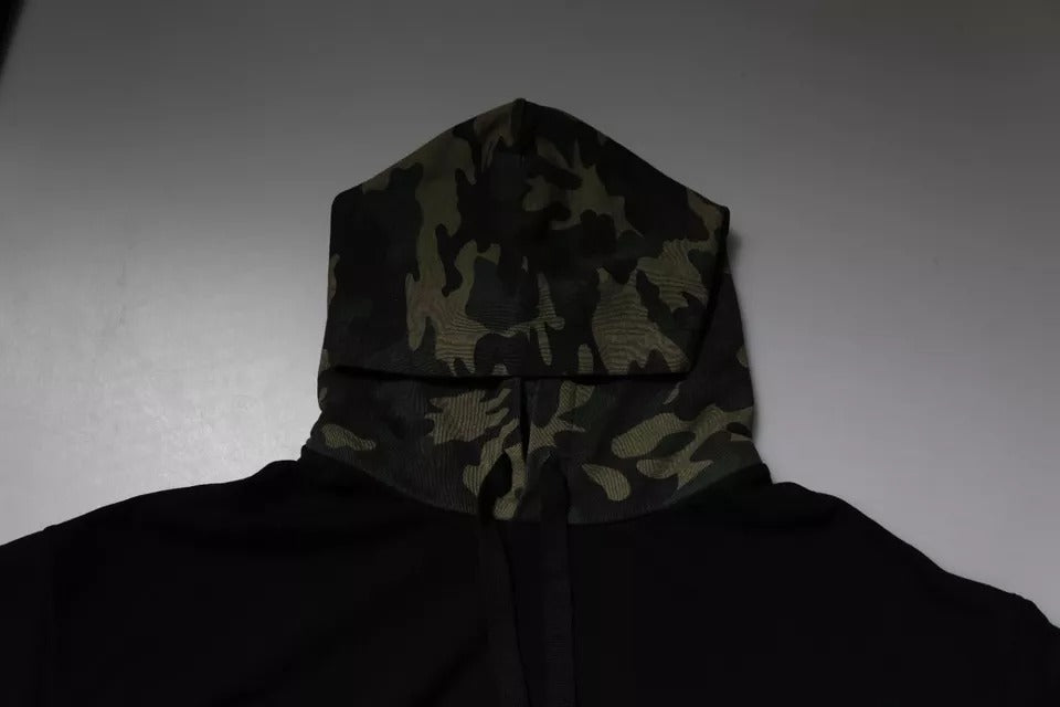 Dolce & Gabbana Black Camouflage Hooded Sweatshirt Sweater - ACCEXO