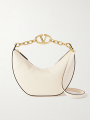 Valentino Garavani Ivory Leather Small Hobo Vlogo Shoulder Bag - ACCEXO