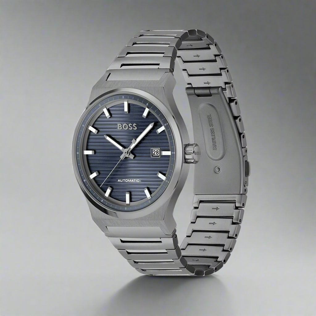 Hugo Boss Gray Analog Stainless Steel Watch, Waterproof Up To 50M - ACCEXO