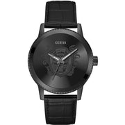 Guess Black Leather Watch - ACCEXO