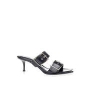 Alexander McQueen Elevate Your Steps in Timeless Black Leather Sandals - ACCEXO