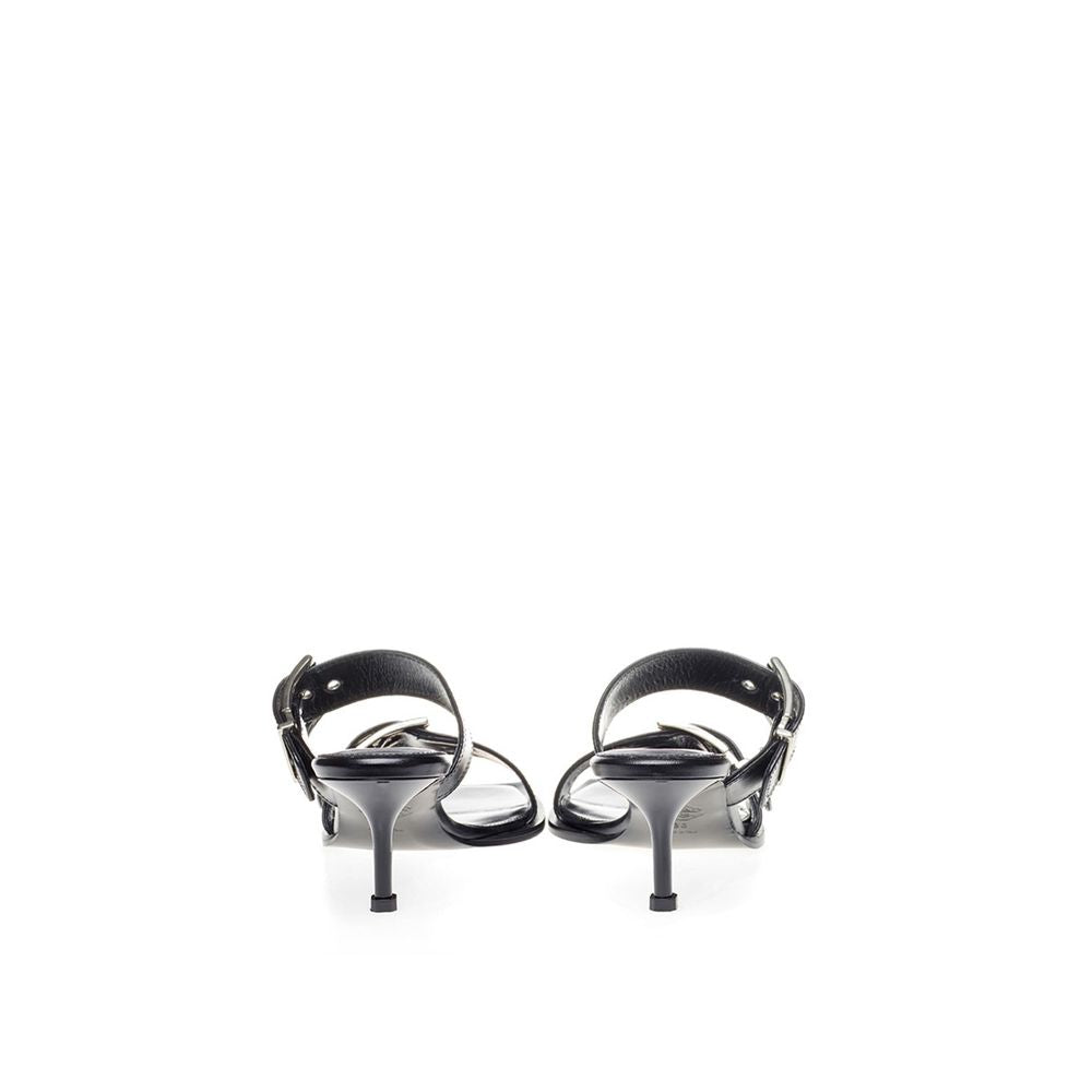 Alexander McQueen Elevate Your Steps in Timeless Black Leather Sandals - ACCEXO