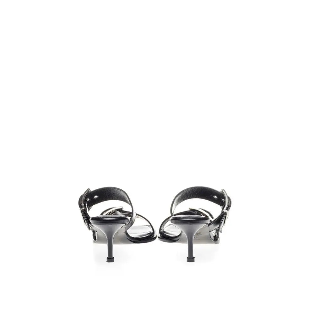 Alexander McQueen Elevate Your Steps in Timeless Black Leather Sandals - ACCEXO