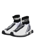 Dolce & Gabbana White Black Sorrento Socks Sneakers Shoes - ACCEXO