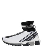 Dolce & Gabbana White Black Sorrento Socks Sneakers Shoes - ACCEXO