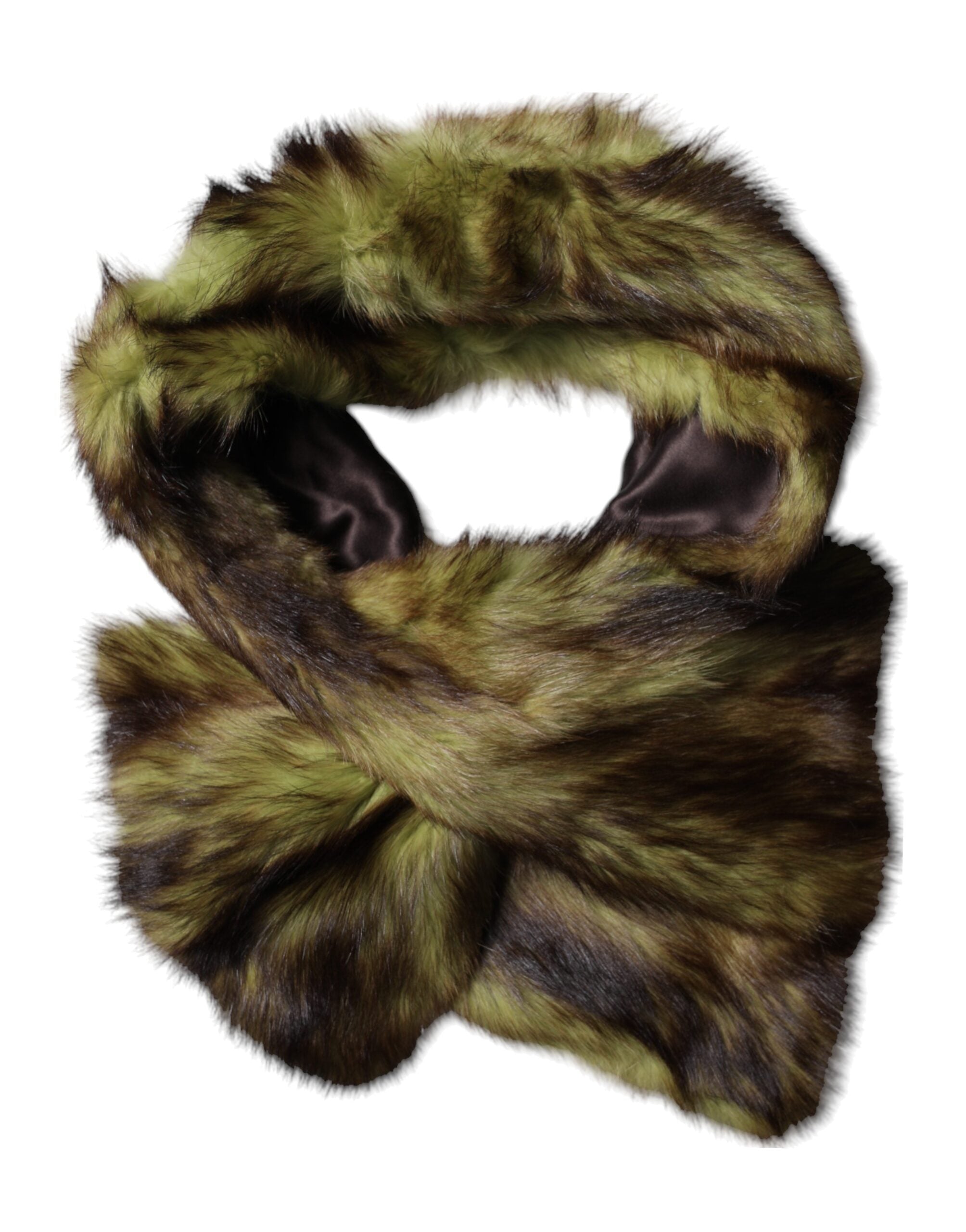 Dolce & Gabbana Multicolor Fur Shawl Neck Wrap Cover Collar Scarf for Women