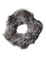 Dolce & Gabbana Gray Fox Fur Neck Wrap Warmer Winter Scarf - ACCEXO