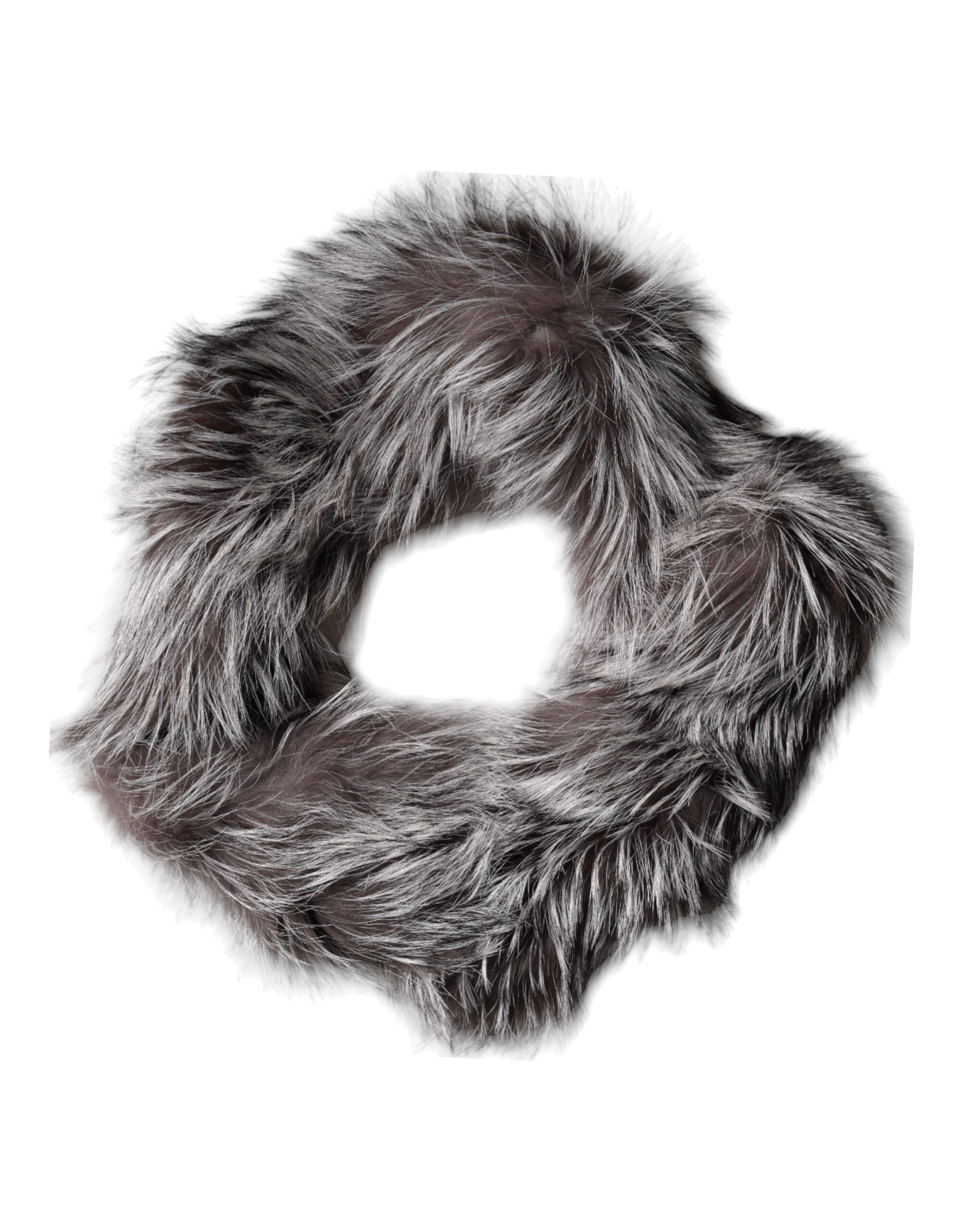Dolce & Gabbana Gray Fox Fur Neck Wrap Warmer Winter Scarf - ACCEXO