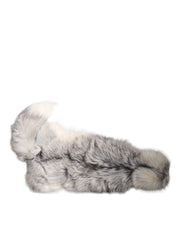 Dolce & Gabbana White Fox Fur Neck Wrap Warmer Winter Scarf for Women