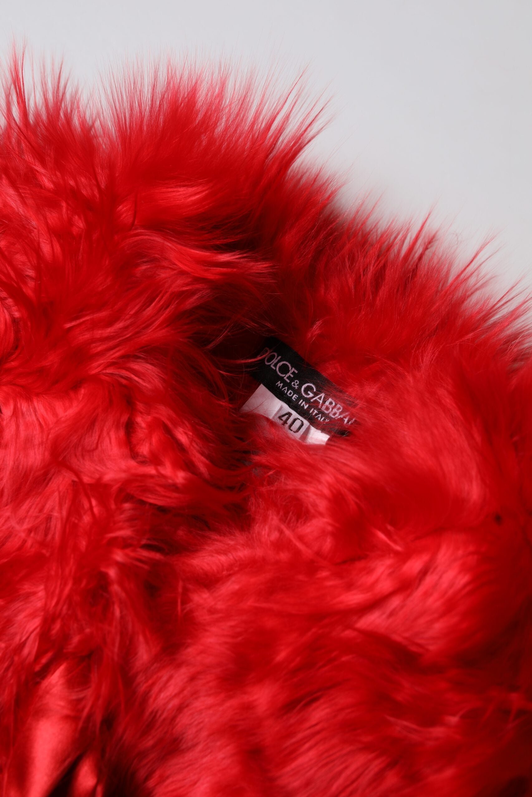 Dolce & Gabbana Red Alpaca Fur Women Neck Warmer Winter Scarf - ACCEXO