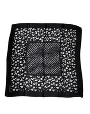 Dolce & Gabbana Black Floral Silk Square Wrap Shawl Scarf for Women