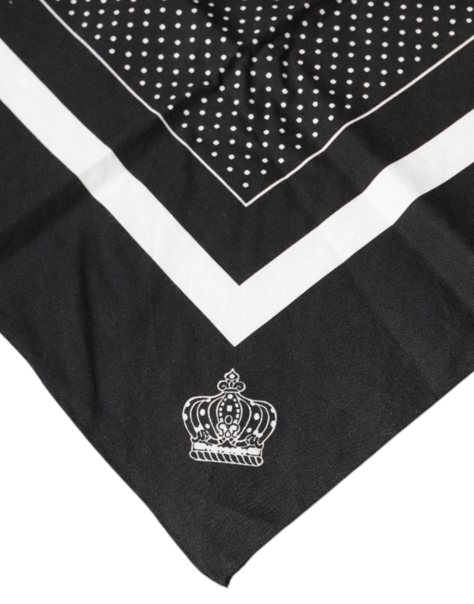 Dolce & Gabbana Black Polka Dots Cotton Handkerchief Scarf - ACCEXO