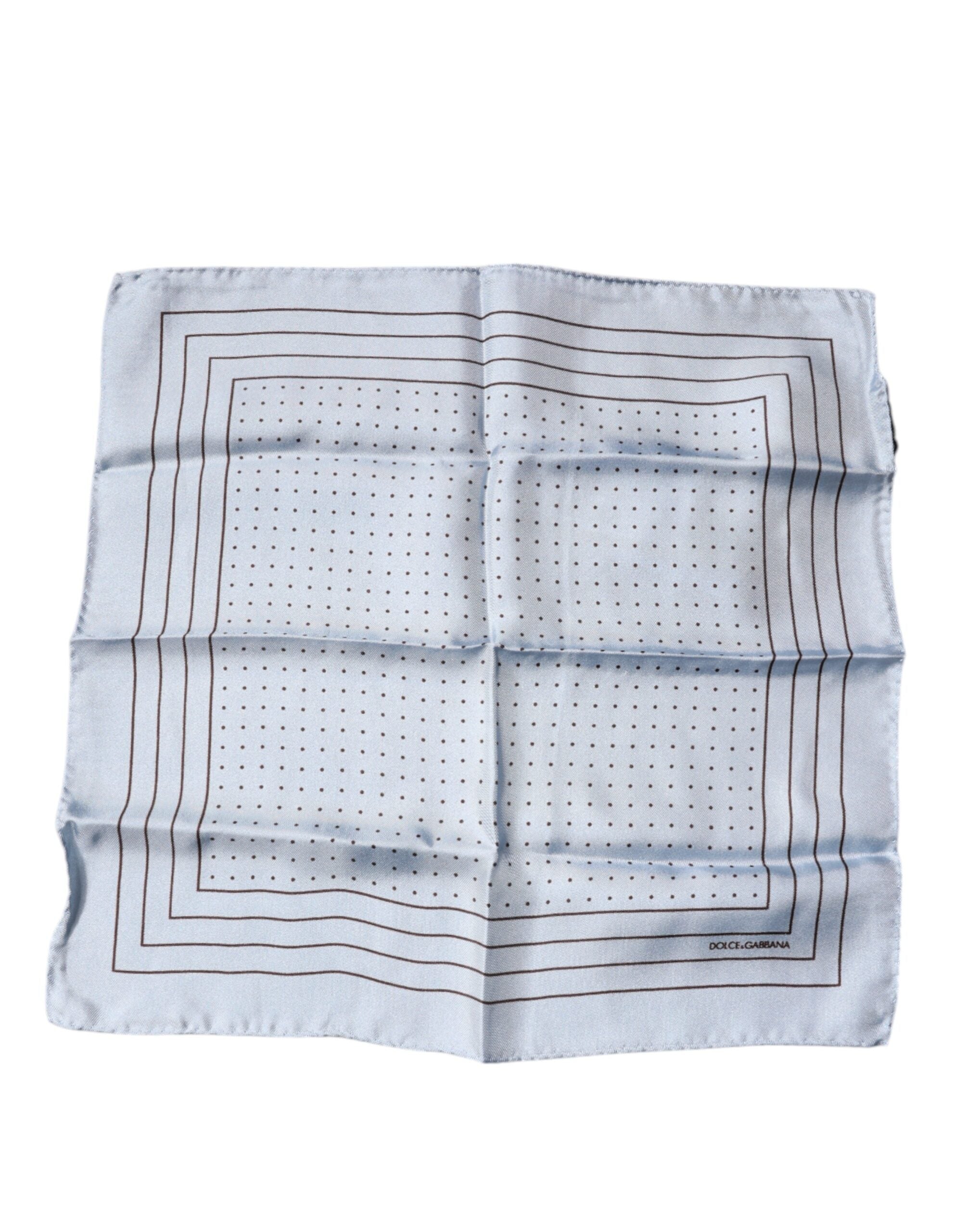 Dolce & Gabbana Sky Blue Polka Dots Square Handkerchief Scarf - ACCEXO
