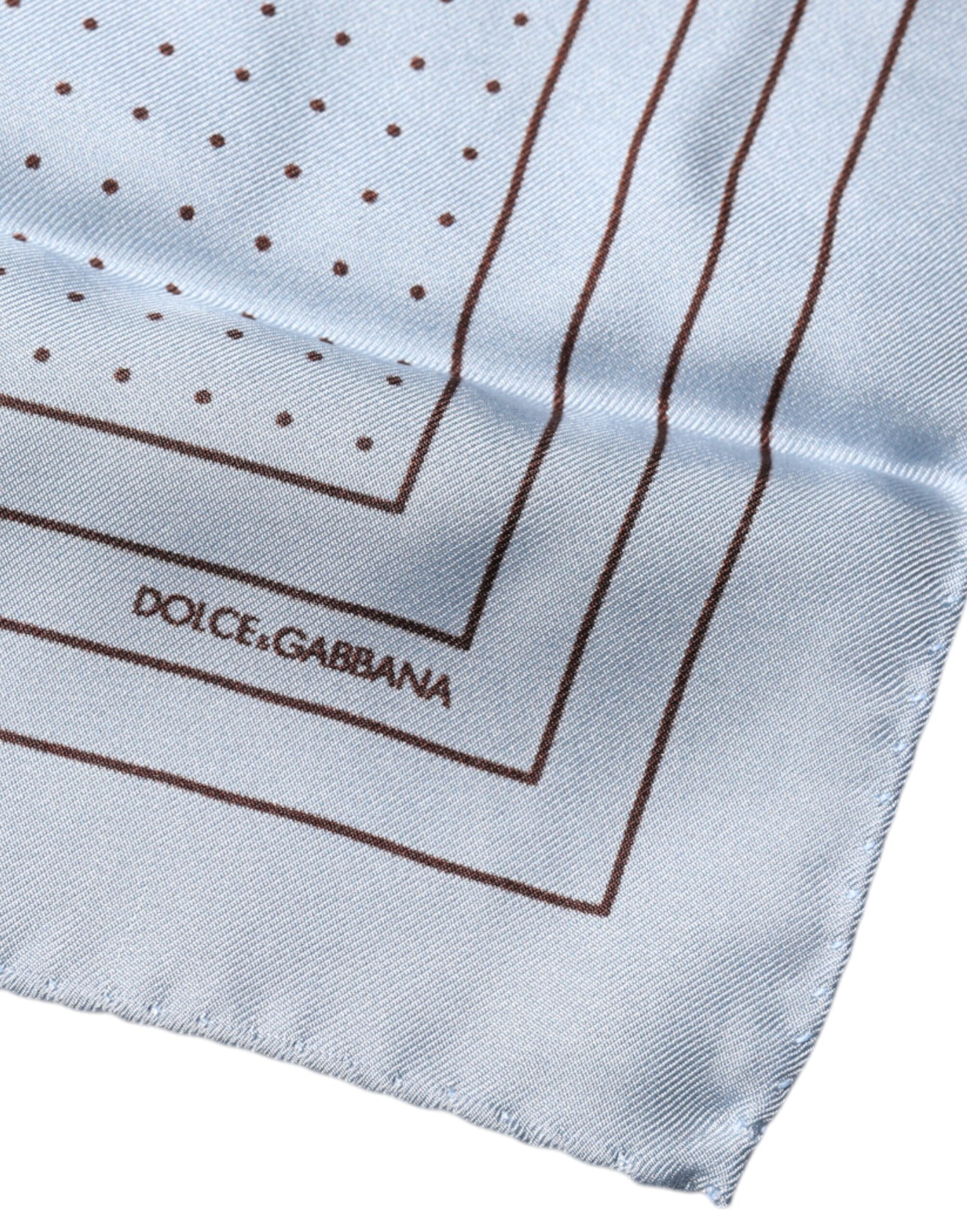 Dolce & Gabbana Sky Blue Polka Dots Square Handkerchief Scarf - ACCEXO