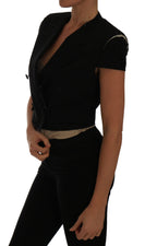 Dolce & Gabbana Chic Black Cropped Blazer Coat - ACCEXO