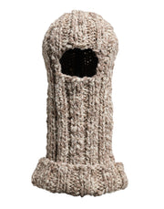 Dolce & Gabbana Beige Wool Knitted Ski Mask Balaclava Hat for Men