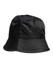Dolce & Gabbana Black Cotton Wide Brim Bucket Hat for Men