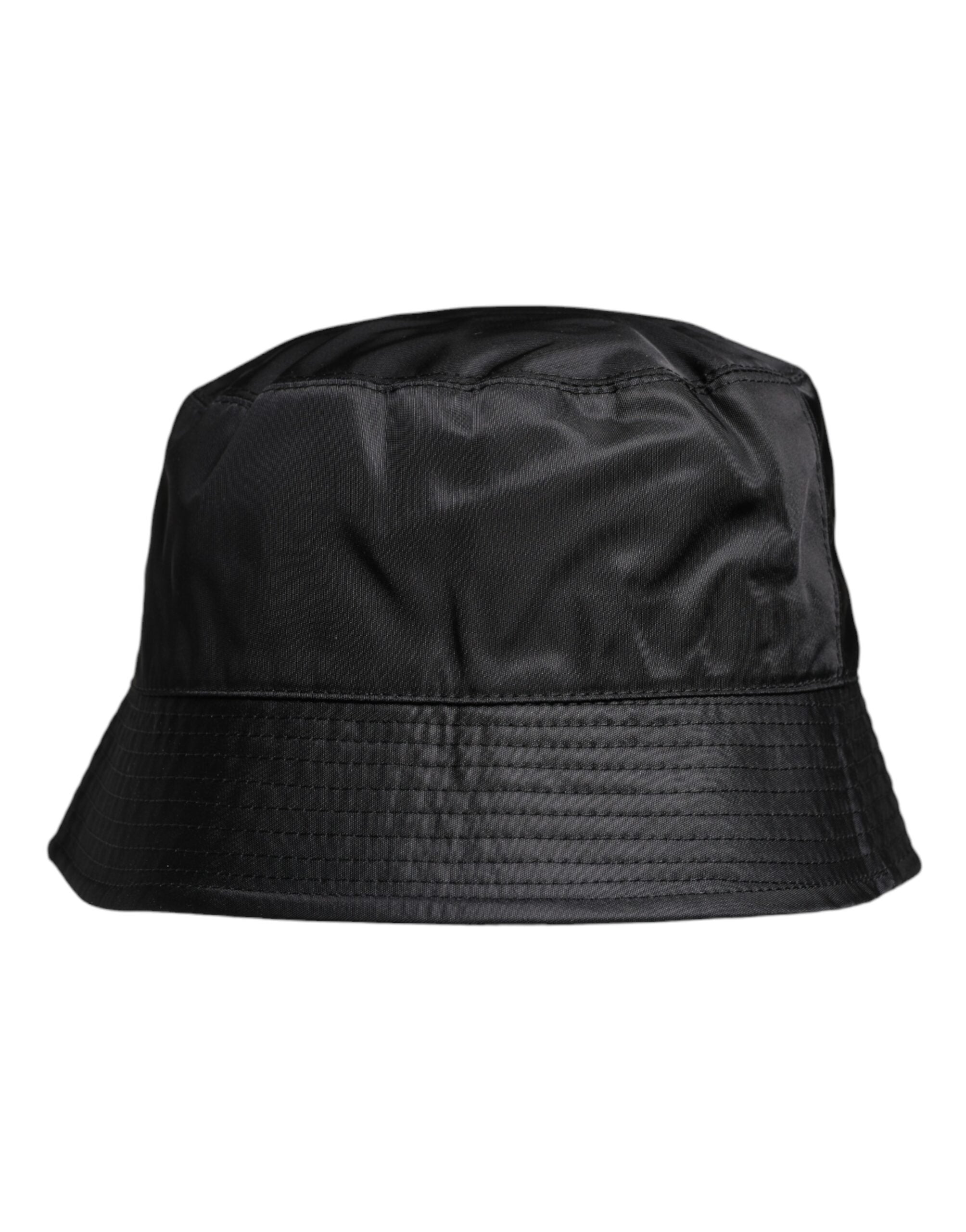 Dolce & Gabbana Black Cotton Wide Brim Bucket Hat for Men