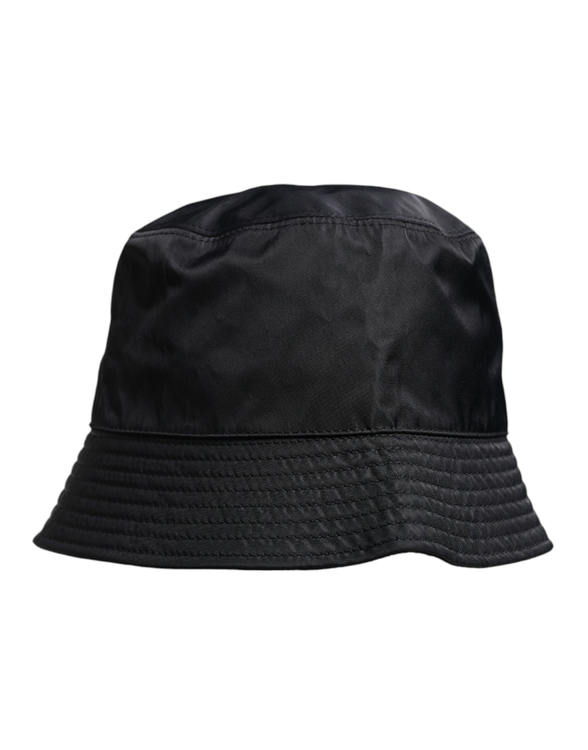 Dolce & Gabbana Black Cotton Wide Brim Bucket Hat for Men