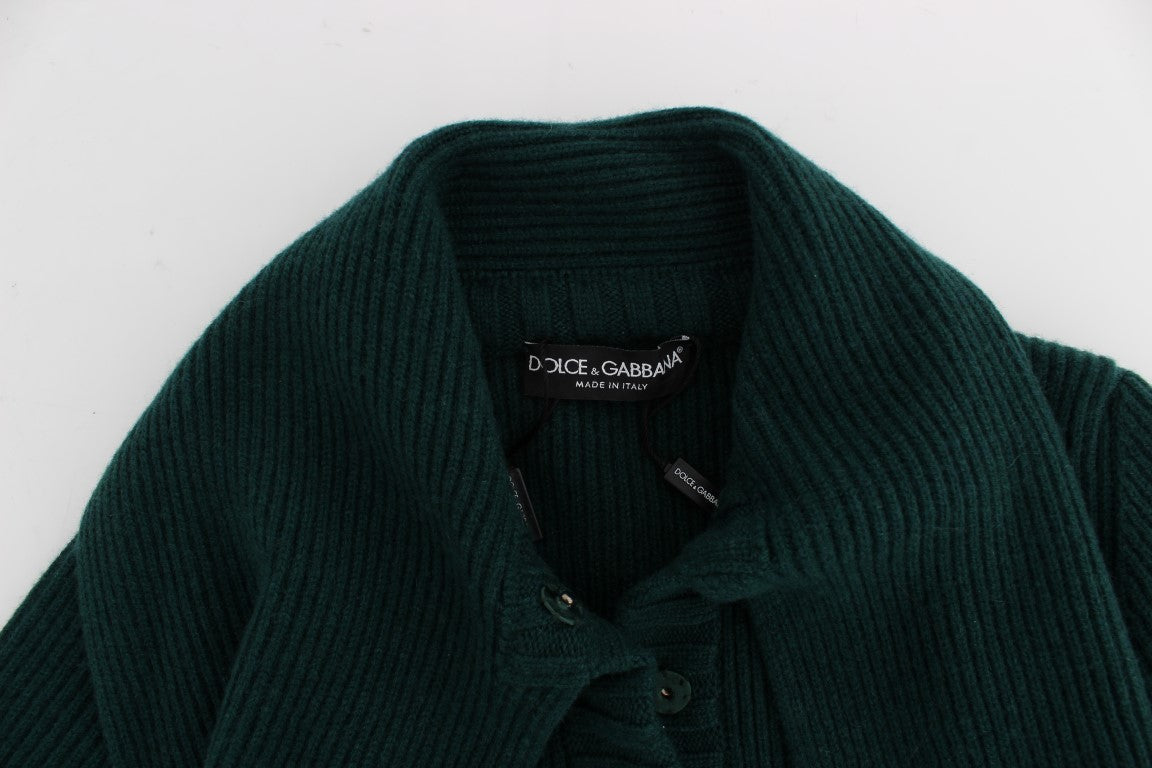 Dolce & Gabbana Elegant Green Cashmere Cardigan Sweater - ACCEXO