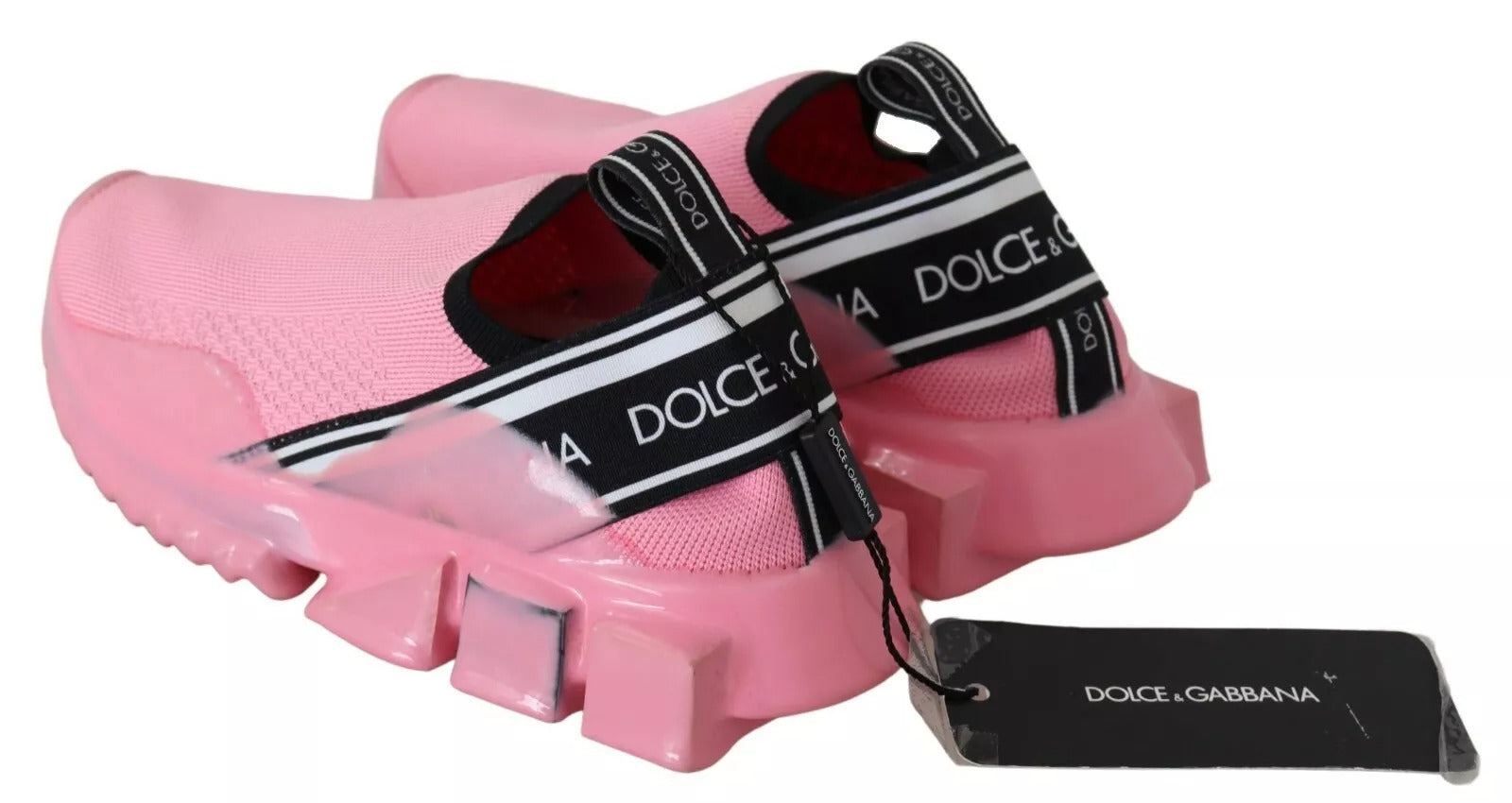 Dolce & Gabbana Pink Low Top Sorrento Sneakers Slip On Casual Shoes - ACCEXO
