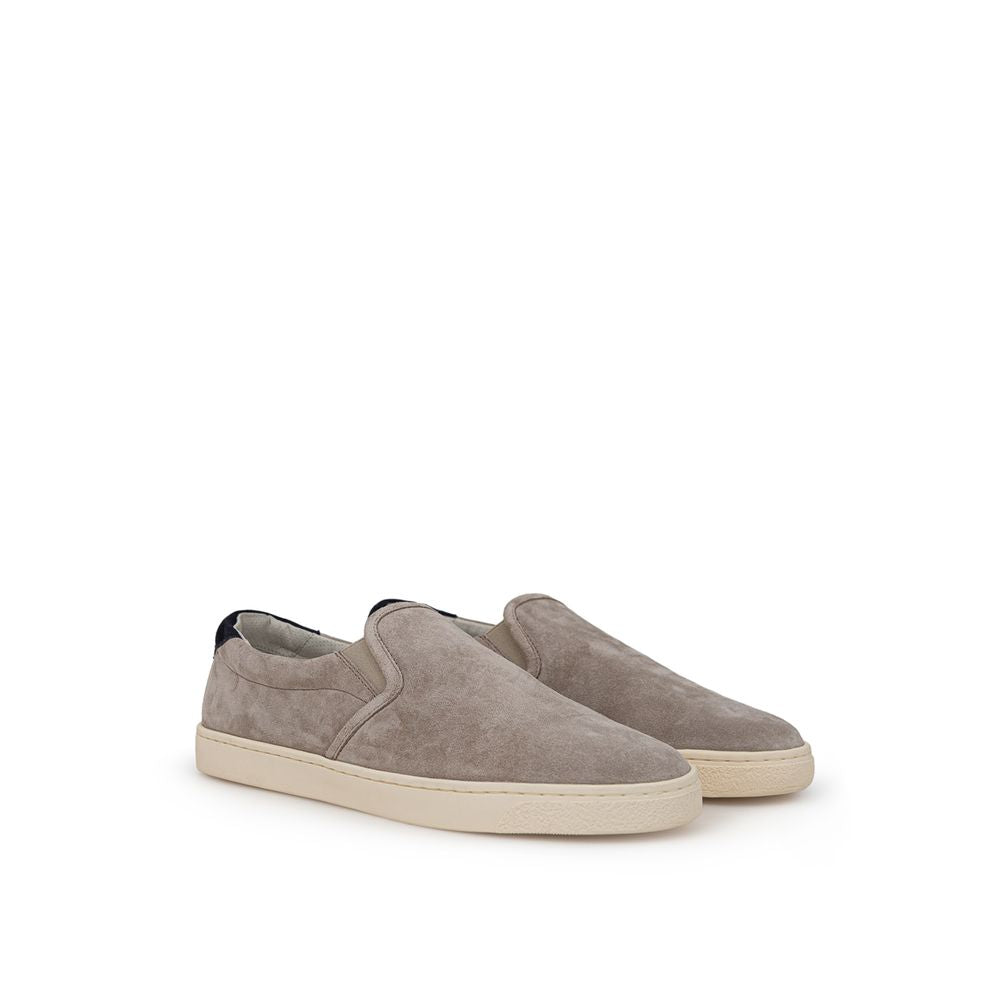 Brunello Cucinelli Gray Leather Sneaker - ACCEXO