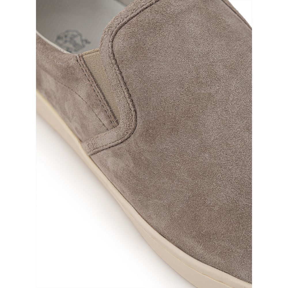 Brunello Cucinelli Gray Leather Sneaker - ACCEXO