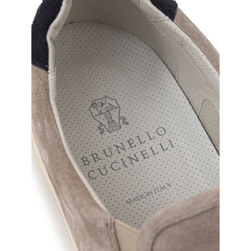 Brunello Cucinelli Gray Leather Sneaker - ACCEXO