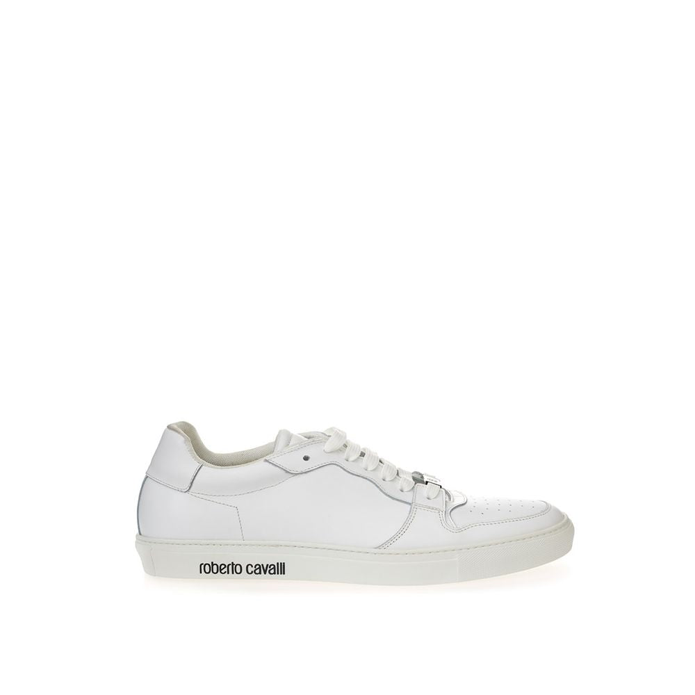 Roberto Cavalli White Leather Sneakers Luxe Footwear - ACCEXO