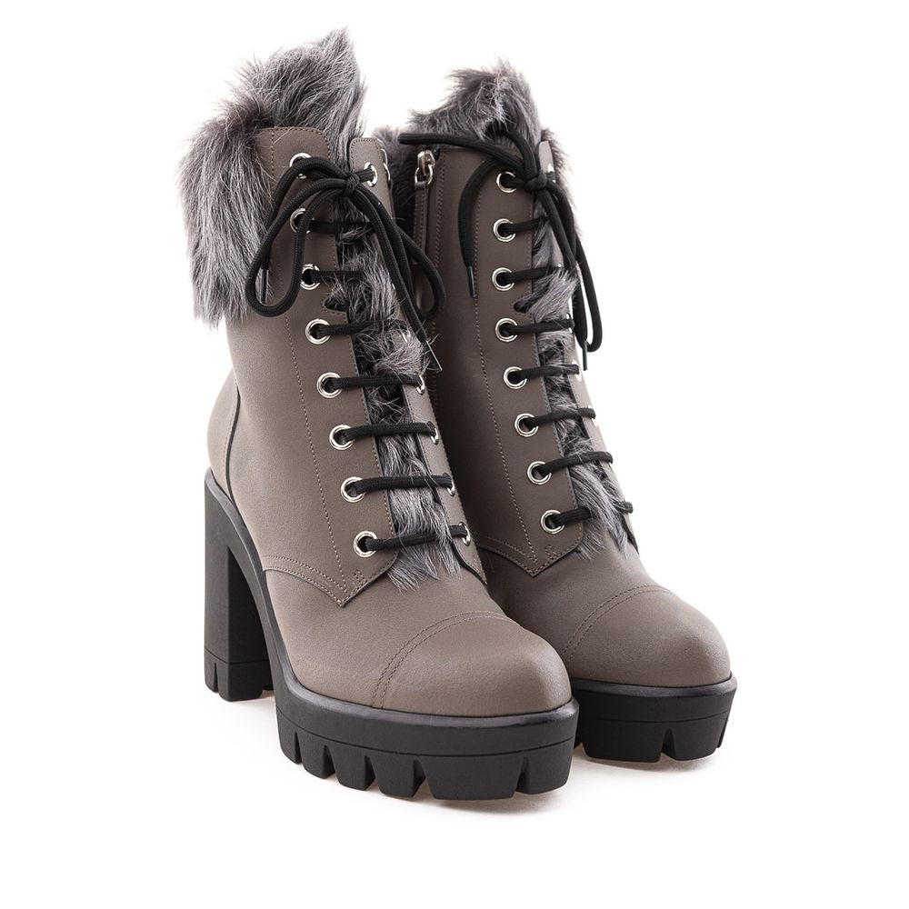 Giuseppe Zanotti Gray Eco Leather Boot - ACCEXO