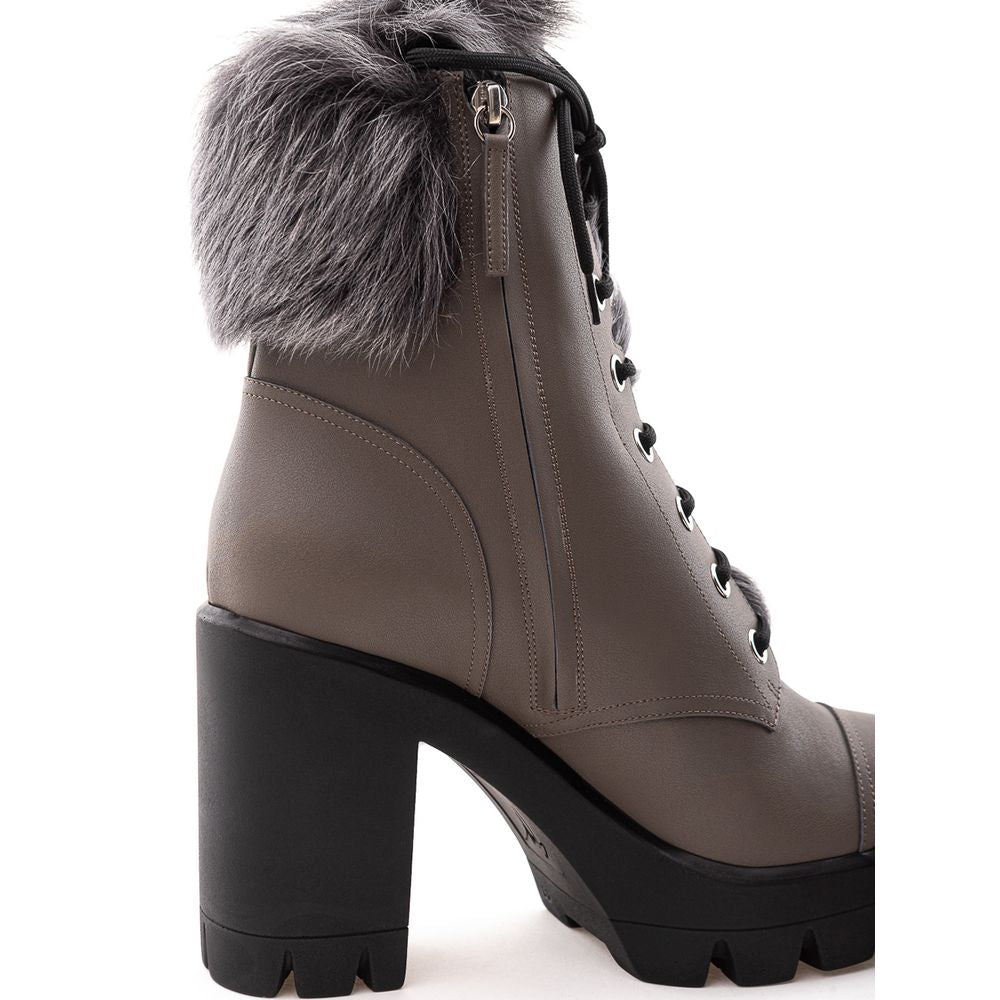 Giuseppe Zanotti Gray Eco Leather Boot - ACCEXO
