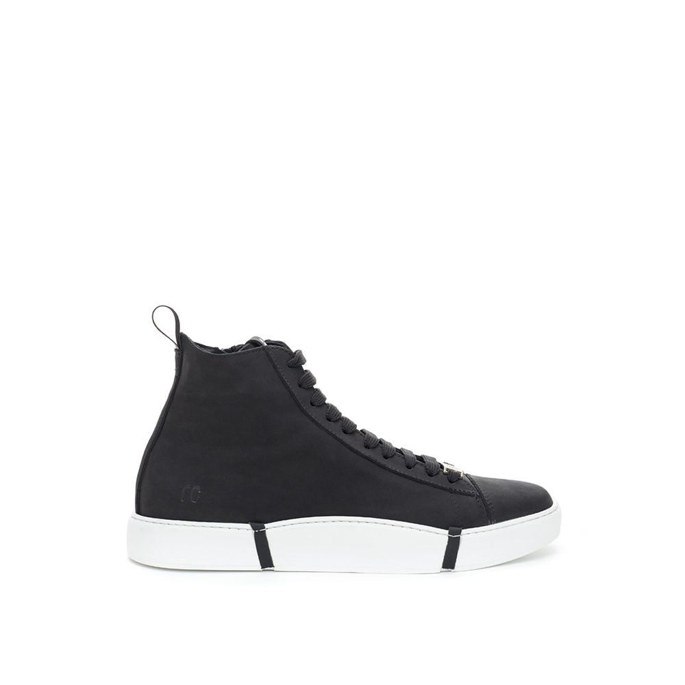 Roberto Cavalli Elegant Suede Sneakers in Chic Black - ACCEXO