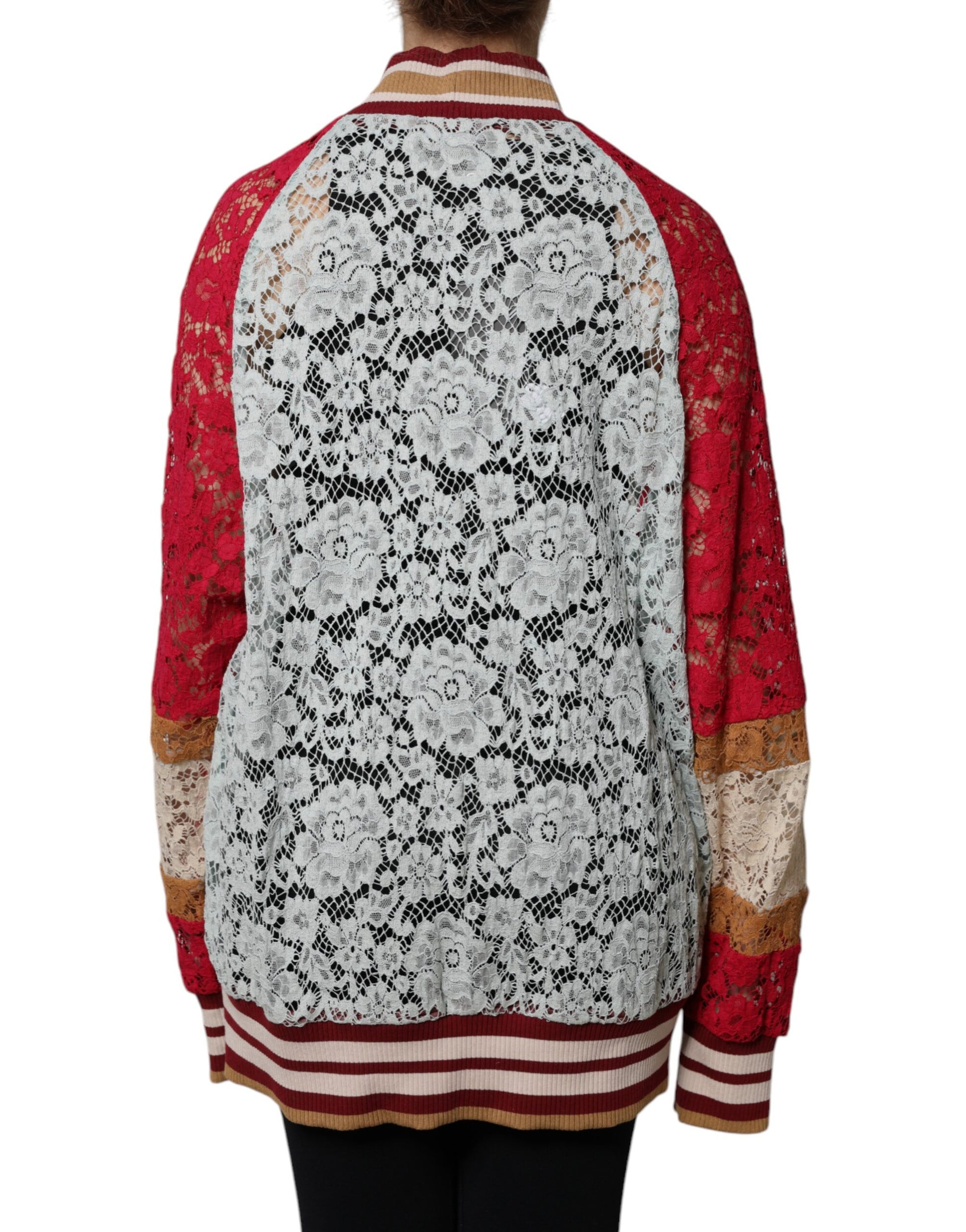 Dolce & Gabbana Multicolor Floral Lace Cardigan Sweater - ACCEXO