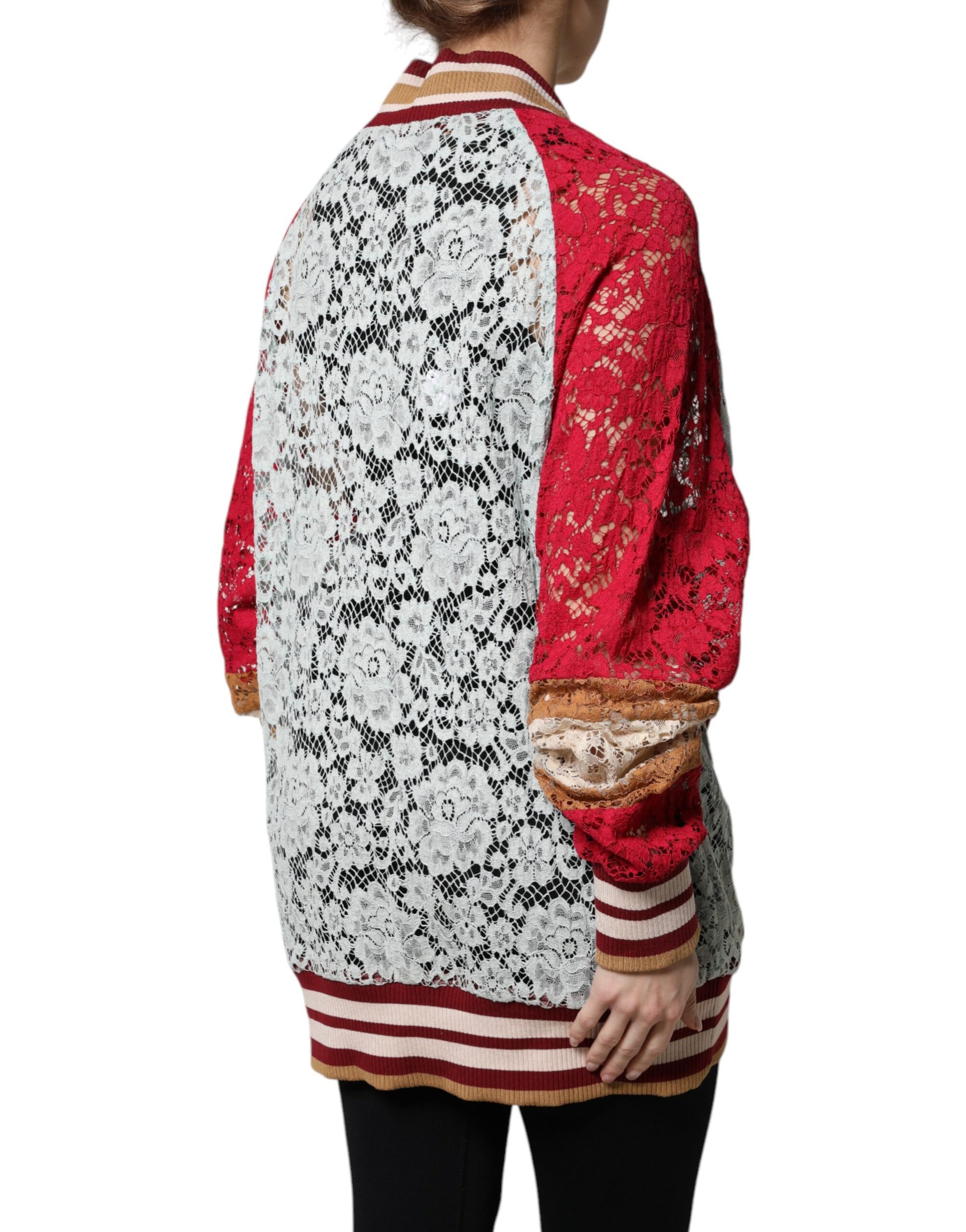 Dolce & Gabbana Multicolor Floral Lace Cardigan Sweater - ACCEXO
