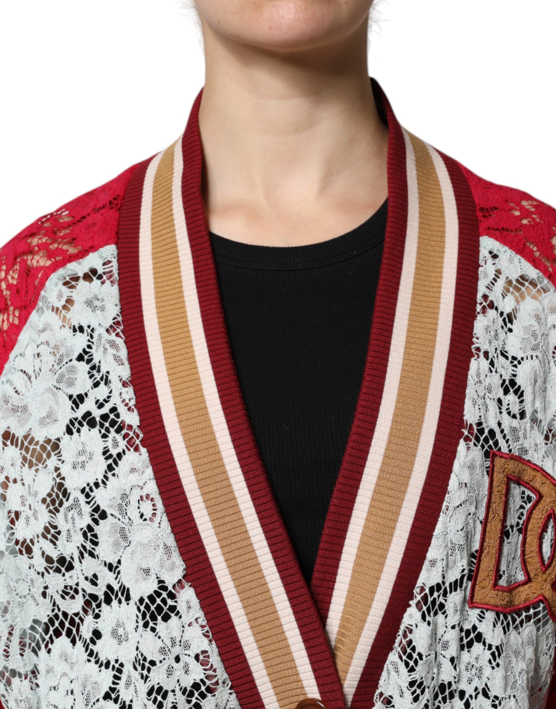 Dolce & Gabbana Multicolor Floral Lace Cardigan Sweater - ACCEXO