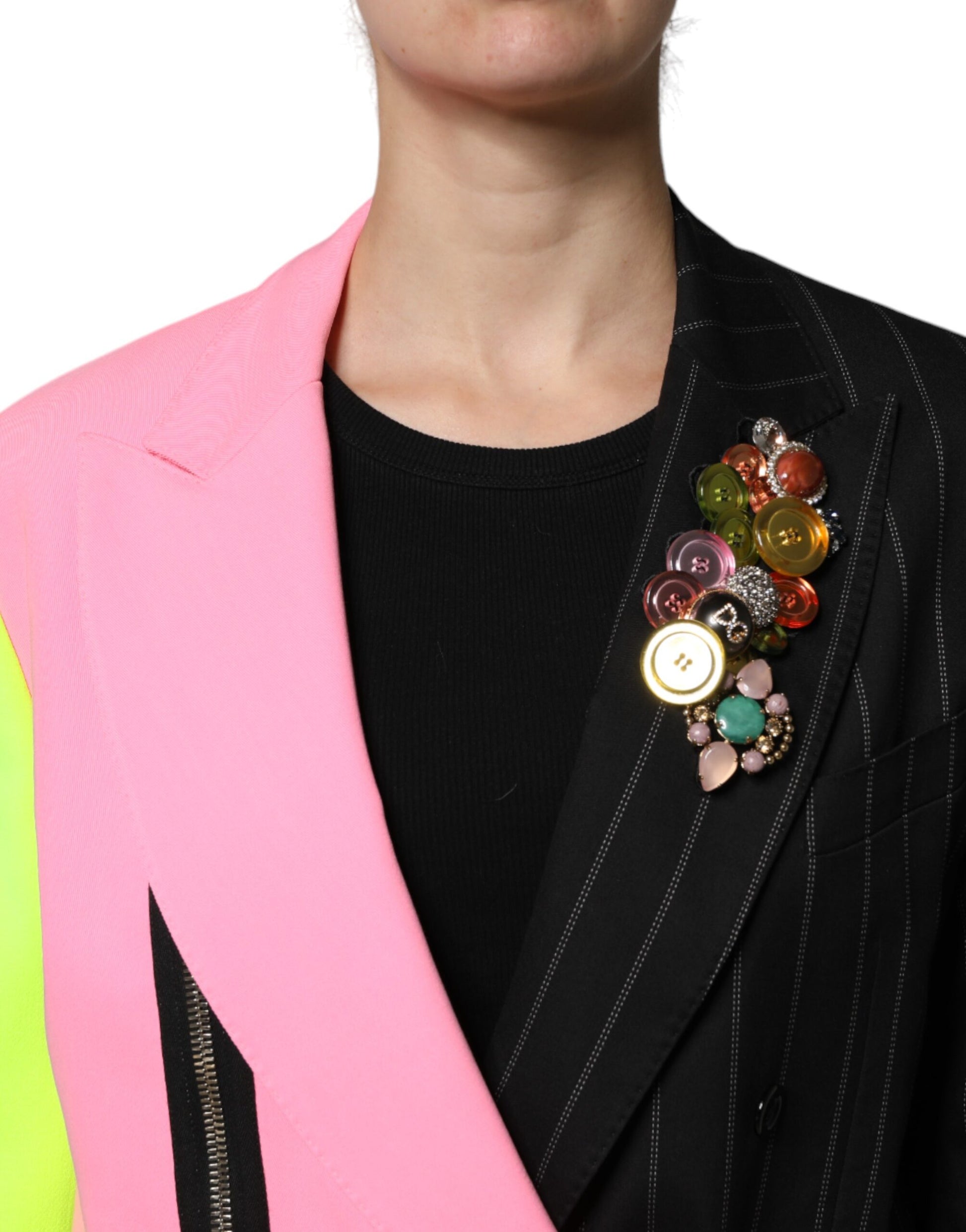 Dolce & Gabbana Multicolor Patchwork Embellished Coat Jacket - ACCEXO