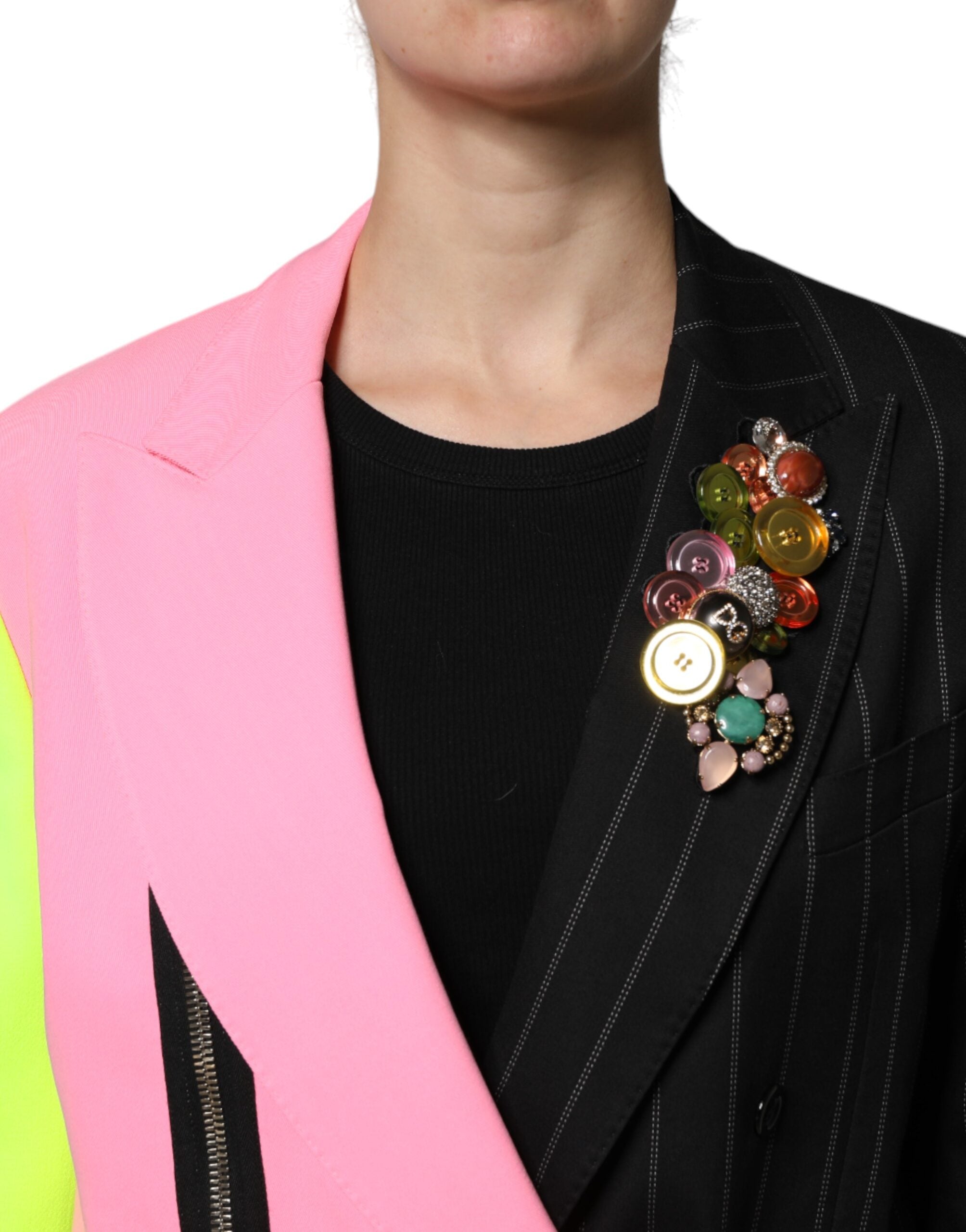 Dolce & Gabbana Multicolor Patchwork Embellished Coat Jacket - ACCEXO