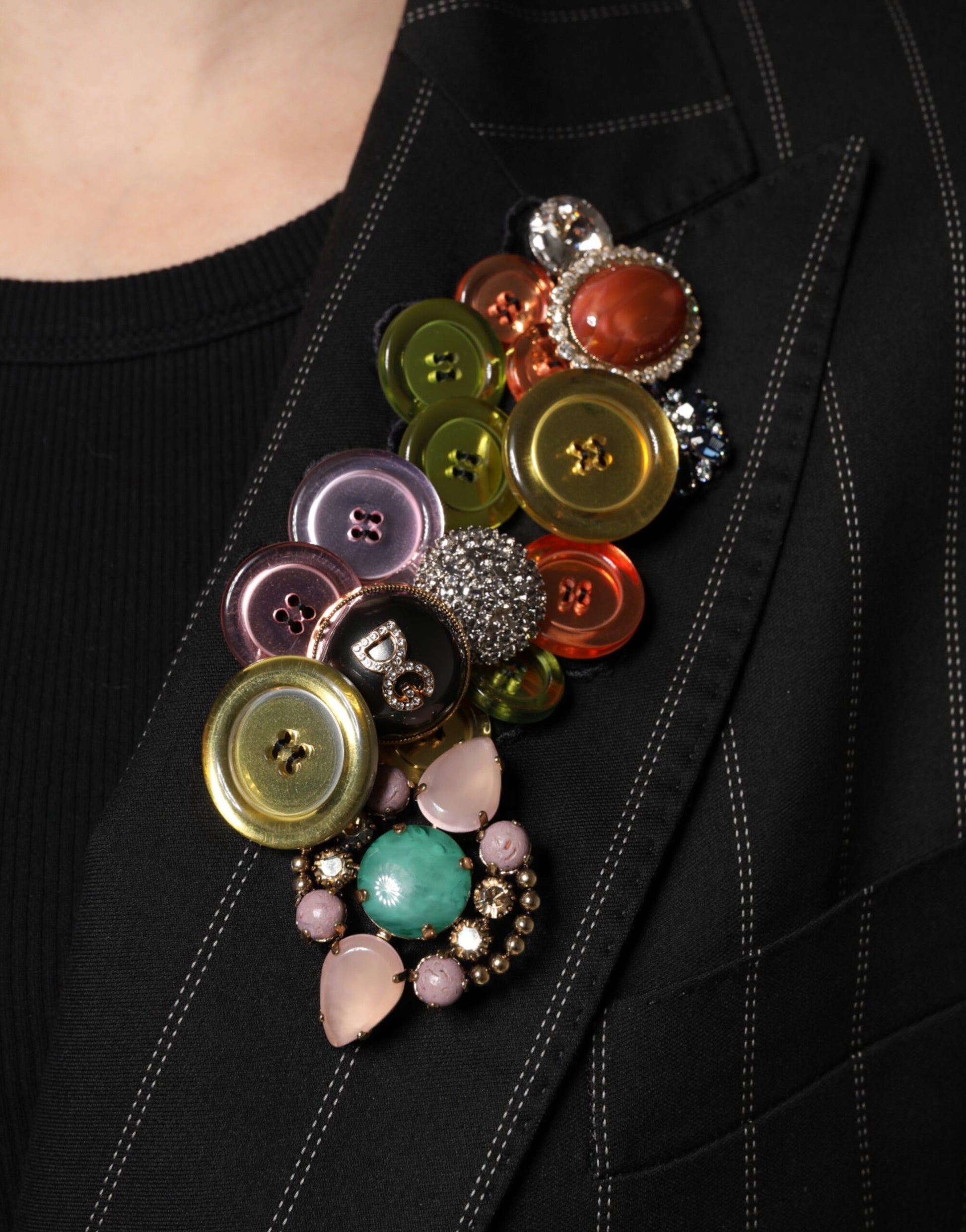 Dolce & Gabbana Multicolor Patchwork Embellished Coat Jacket - ACCEXO