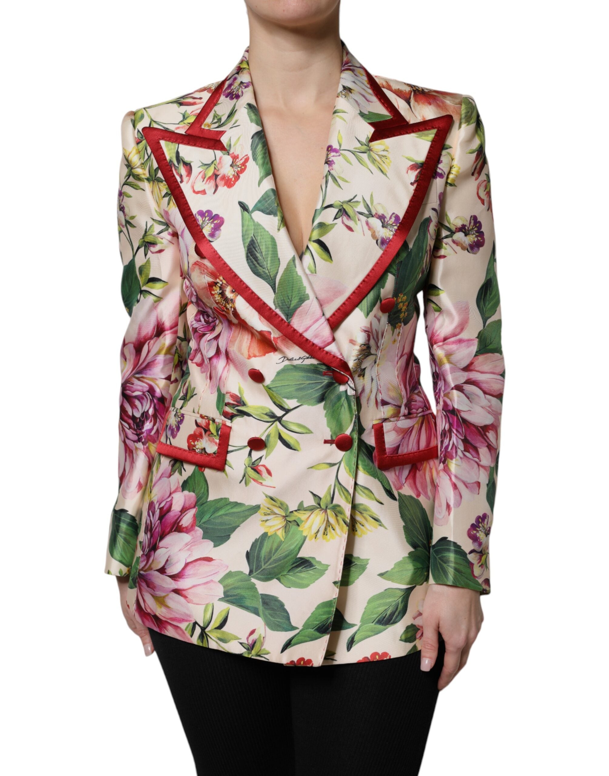Dolce & Gabbana Multicolor Floral Double Breasted Jacket - ACCEXO Main image