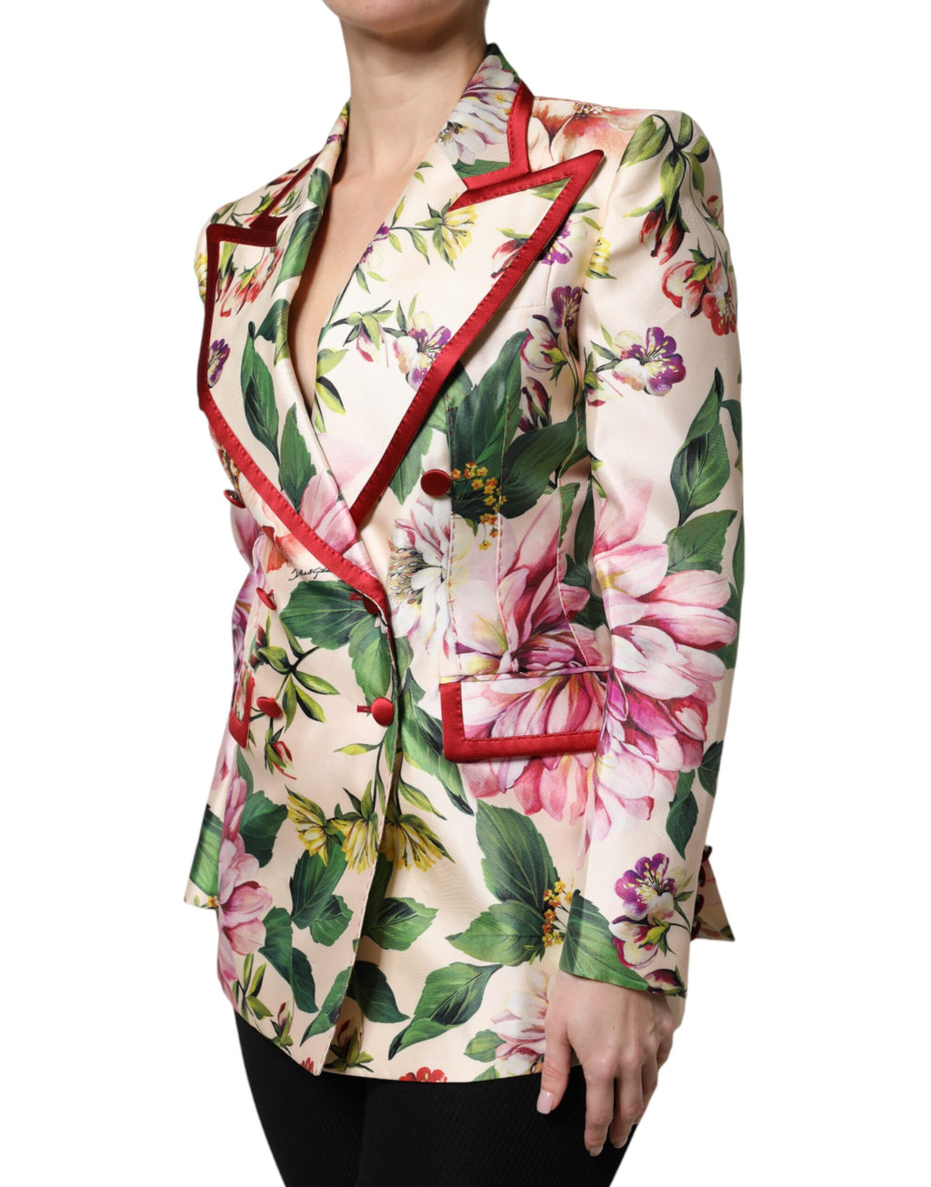 Dolce & Gabbana Multicolor Floral Double Breasted Jacket - ACCEXO