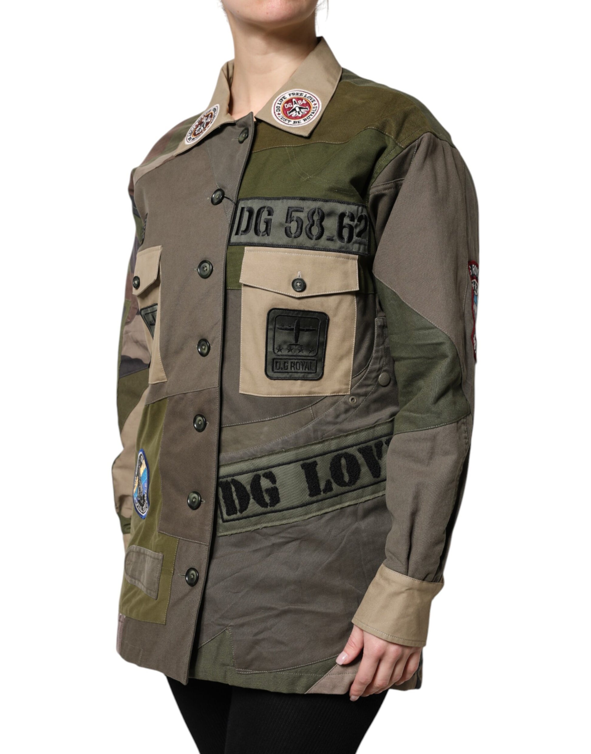 Dolce & Gabbana Military Green Cotton Button Down Jacket - ACCEXO