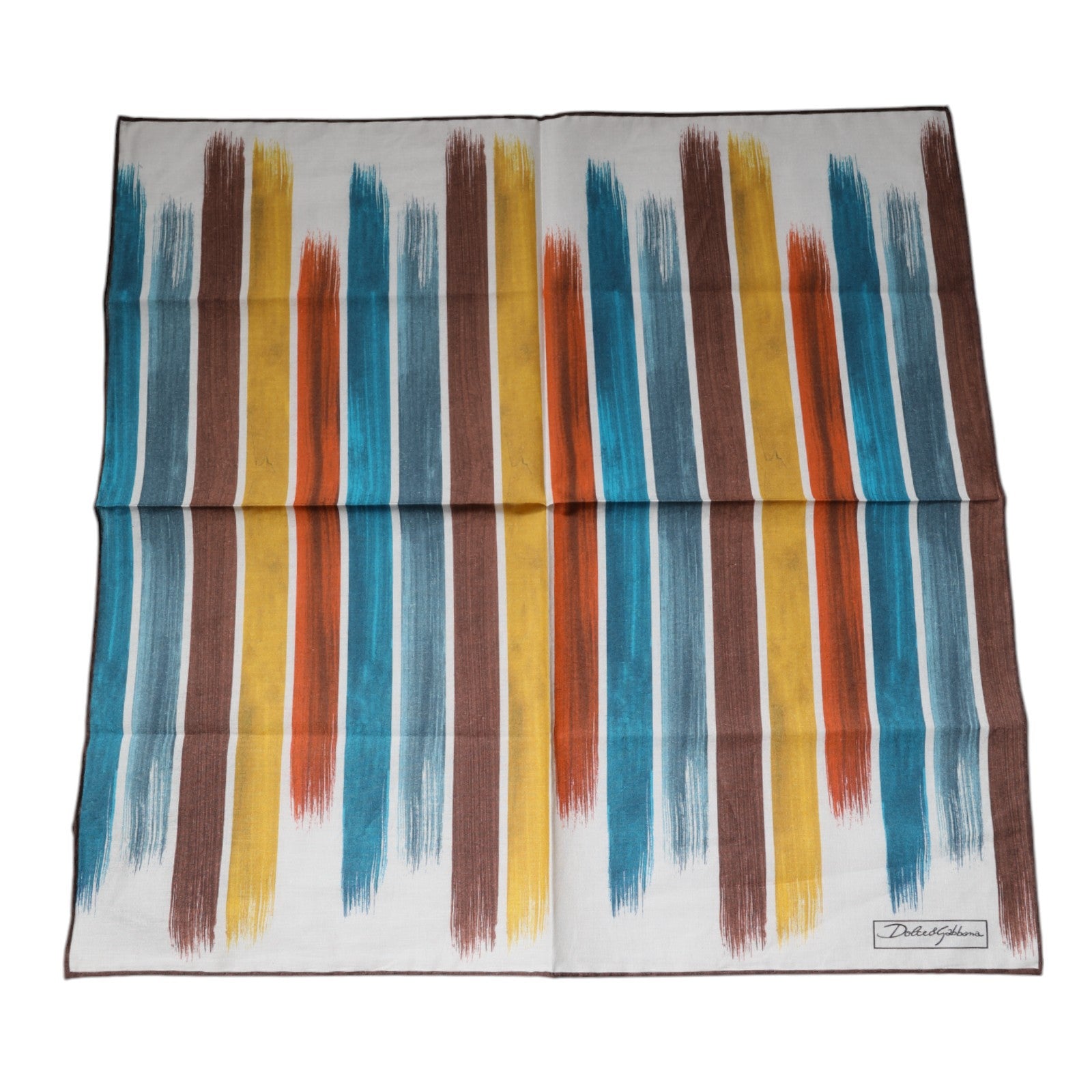 Dolce & Gabbana Multicolor Stripes Cotton Square Foulard Scarf - ACCEXO