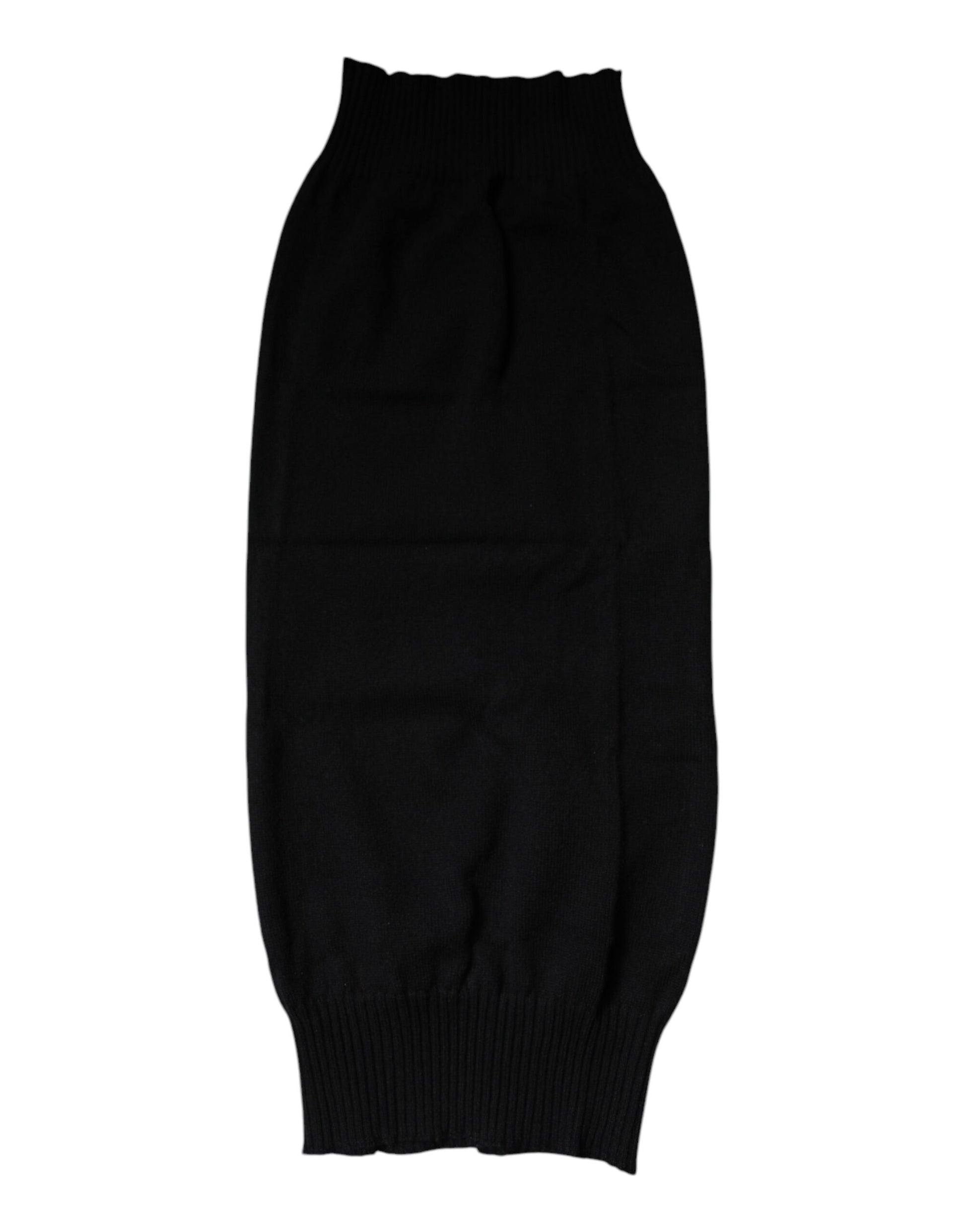 Dolce & Gabbana Black Cashmere Knitted Neck Warmer Foulard Scarf - ACCEXO