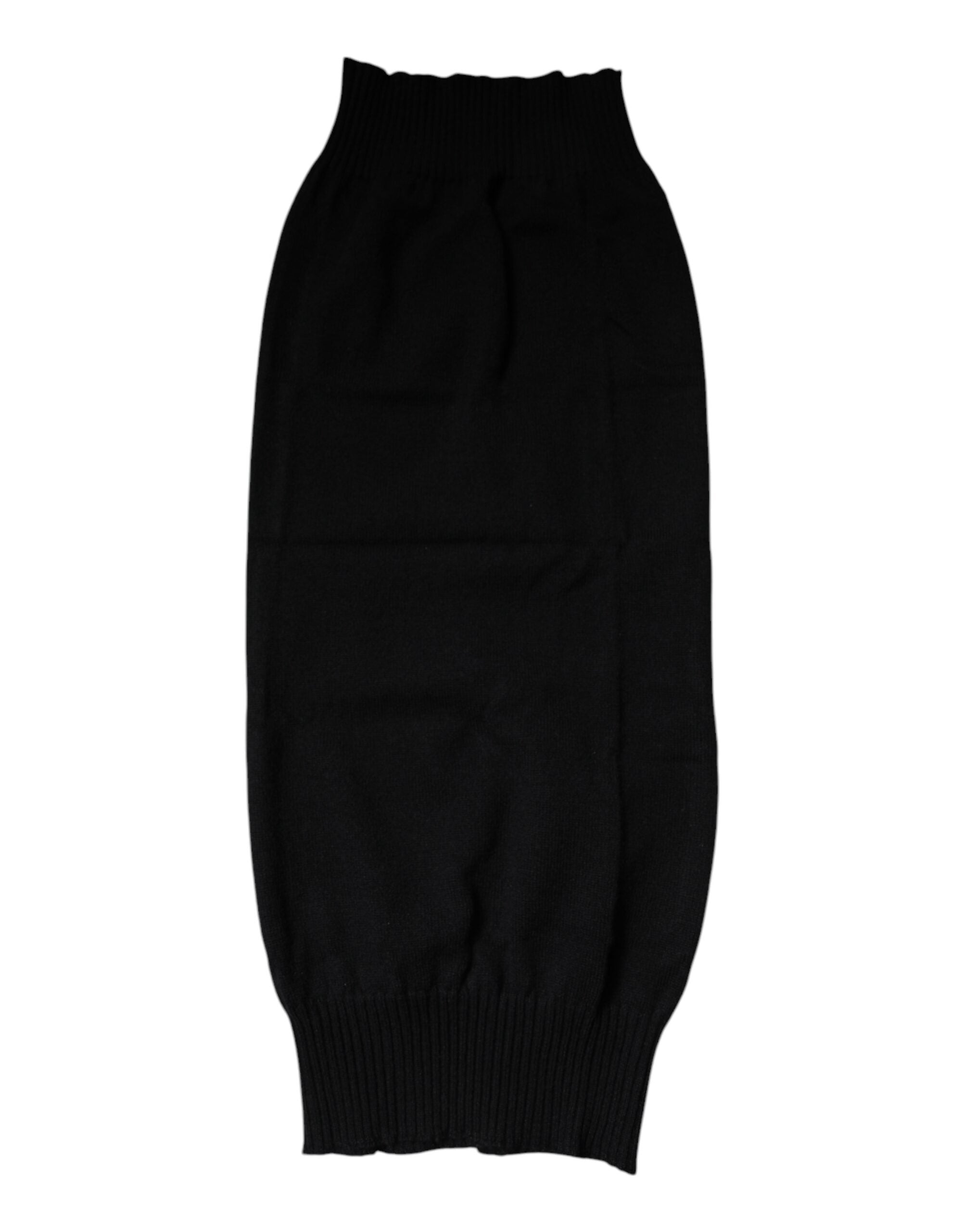 Dolce & Gabbana Black Cashmere Knitted Neck Warmer Foulard Scarf - ACCEXO