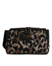 Dolce & Gabbana Multicolor Leopard DG Logo Belt Waist Fanny Pack Bag for Men