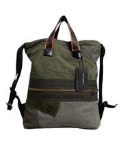 Dolce & Gabbana Military Green Patchwork Rucksack Backpack Bag - ACCEXO