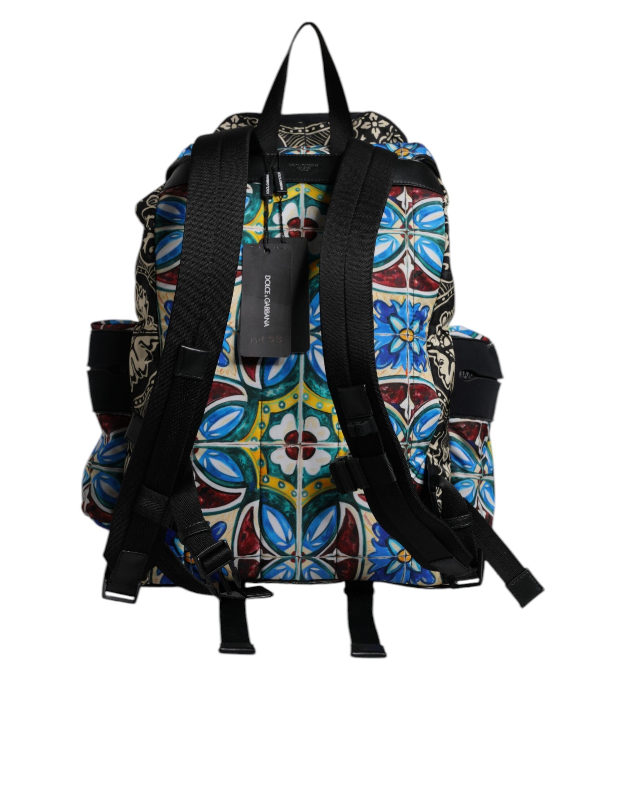 Dolce & Gabbana Multicolor Maiolica Print Nylon Backpack Bag - ACCEXO